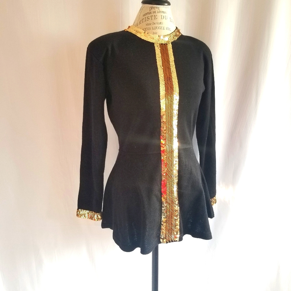 Vintage Knit Gold Beaded Sequin Tunic